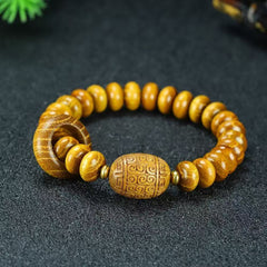 Handcrafted Golden Sandalwood Beads Bracelet – Elegance with Traditional Charm