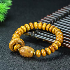 Handcrafted Golden Sandalwood Beads Bracelet – Elegance with Traditional Charm