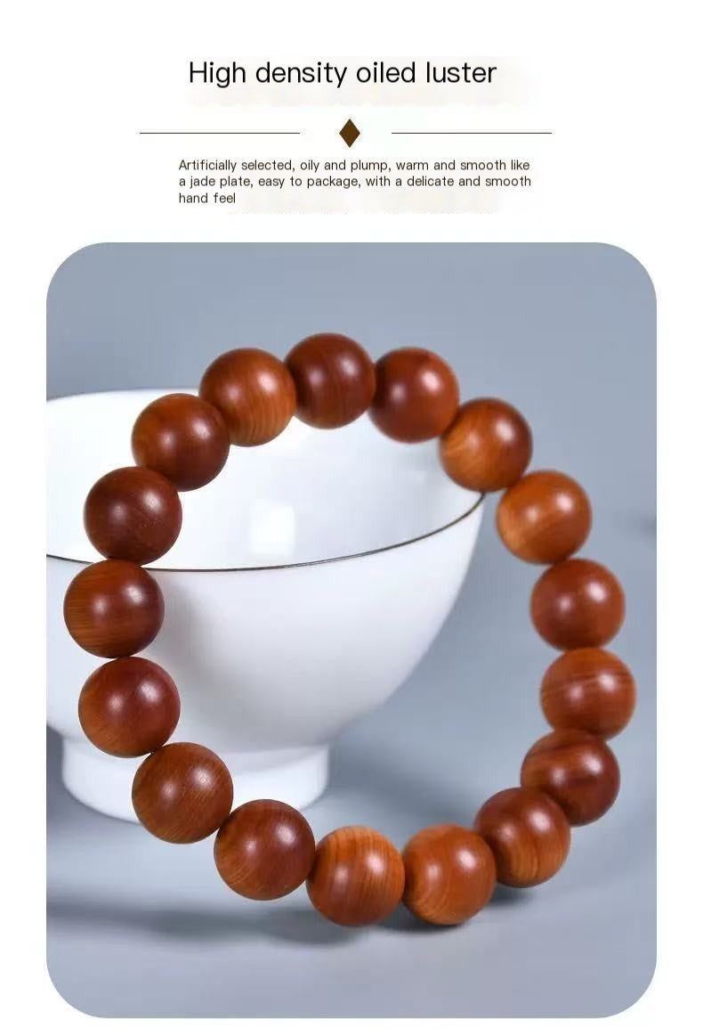 Premium High-Density Oiled Luster Wooden Bead Bracelet