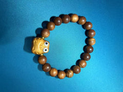 Wooden Bead Bracelet with Cute Owl Charm