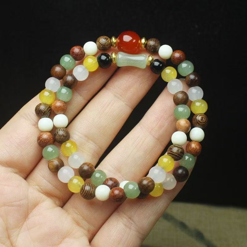 Multi-Gemstone Aromatic Bead Bracelet – Natural Wellness & Friendship Jewelry