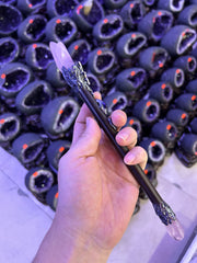 Crystal Star Wand Broom with Rose Quartz | Magical Bohemian Style