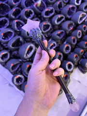 Crystal Star Wand Broom with Rose Quartz | Magical Bohemian Style
