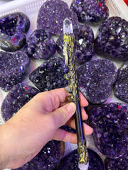 Dragon Crystal Broom Wand with Gemstones