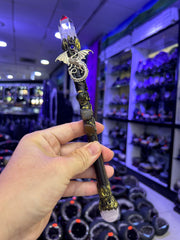 Dragon Crystal Broom Wand with Gemstones