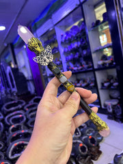 Crystal Broom Wand with Butterfly & Gemstones | Magical Bohemian Style