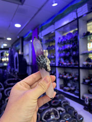 Stag Spirit Crystal Broom Wand with Amethyst & Rose Quartz | Magical Bohemian Style