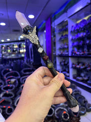 Fairy Crystal Broom Wand with Gemstones | Magical Bohemian Style