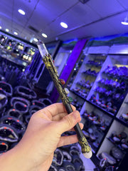 Gothic Crystal Broom Wand with Antique Gold Dragon Detailing | Magical Bohemian Style