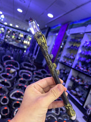 Crystal Broom Wand with Dragon Head & Chakra Gemstones | Magical Bohemian Style