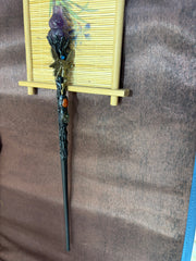 Fairy Crystal Broom Wand with Amethyst & Gemstone Accents | Spiritual Cleansing Decoration