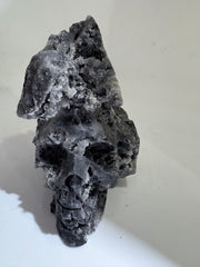 Natural Calcite Crystal Skull Sculpture – Unique Hand-Carved Mineral Decor