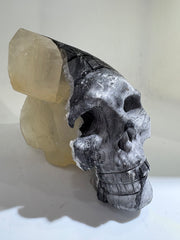 Calcite Helmet Sculpture – Unique Natural Crystal Art Decor