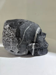 Raw Calcite Skull Sculpture Natural Stone Crystal Decor