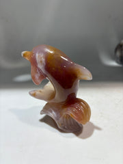 Natural Agate Dolphin Sculpture – Ocean Wave Crystal Figurine