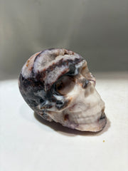 Natural Energy Gem Fluorite Skull Sculpture – Unique Crystal Stone Art | Gothic Home Decor