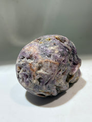 Celestial Geode Energy Gem Fluorite Skull – Raw Amethyst Crystal Skull Sculpture