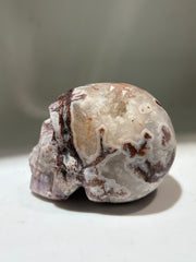 Mystic Earth Vein Energy Gem Fluorite Skull – Hand-Carved Crystal Skull Sculpture