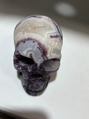 Mystic Vein Energy Gem Fluorite Skull – Hand-Carved Crystal Skull with Natural Swirl Patterns
