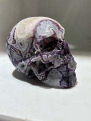 Mystic Vein Energy Gem Fluorite Skull – Hand-Carved Crystal Skull with Natural Swirl Patterns