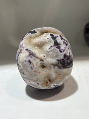 Enchanted Night Energy Gem Fluorite Skull – Hand-Carved Crystal Skull with Deep Violet Veins