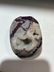 Mystic Nightfall Energy Gem Fluorite Skull – Hand-Carved Crystal Skull with Deep Plum Veins &amp; Ethereal Texture