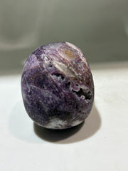 Violet Nebula Energy Gem Fluorite Skull – Crystal Sculpture with Swirling Lavender Patterns