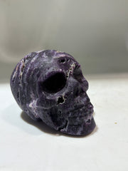 Galactic Veins Energy Gem Fluorite Skull – Unique Crystal Sculpture with Cosmic Veins