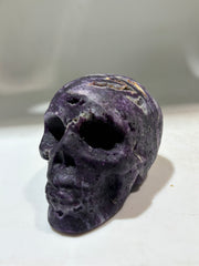 Galactic Veins Energy Gem Fluorite Skull – Unique Crystal Sculpture with Cosmic Veins