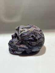 Galactic Veins Energy Gem Fluorite Skull – Unique Purple Crystal Sculpture with Cosmic Veins