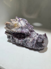 Mystic Dragon Head  Sculpture – Hand-Carved Raw  Crystal Dragon Skull