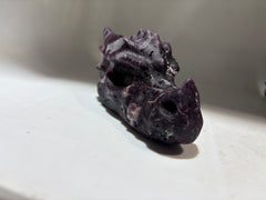 Natural Sphalerite Dragon Head Carving – Unique Purple Crystal Sculpture for Collectors & Home Decor