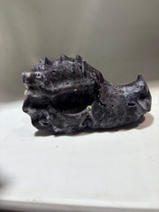 Sphalerite Dragon Head Crystal – Captivating Purple Mineral Sculpture, Fantasy Crystal Decor