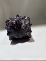 Unique Sphalerite Dragon Head Sculpture – Striking Purple & White Crystal Mineral Art