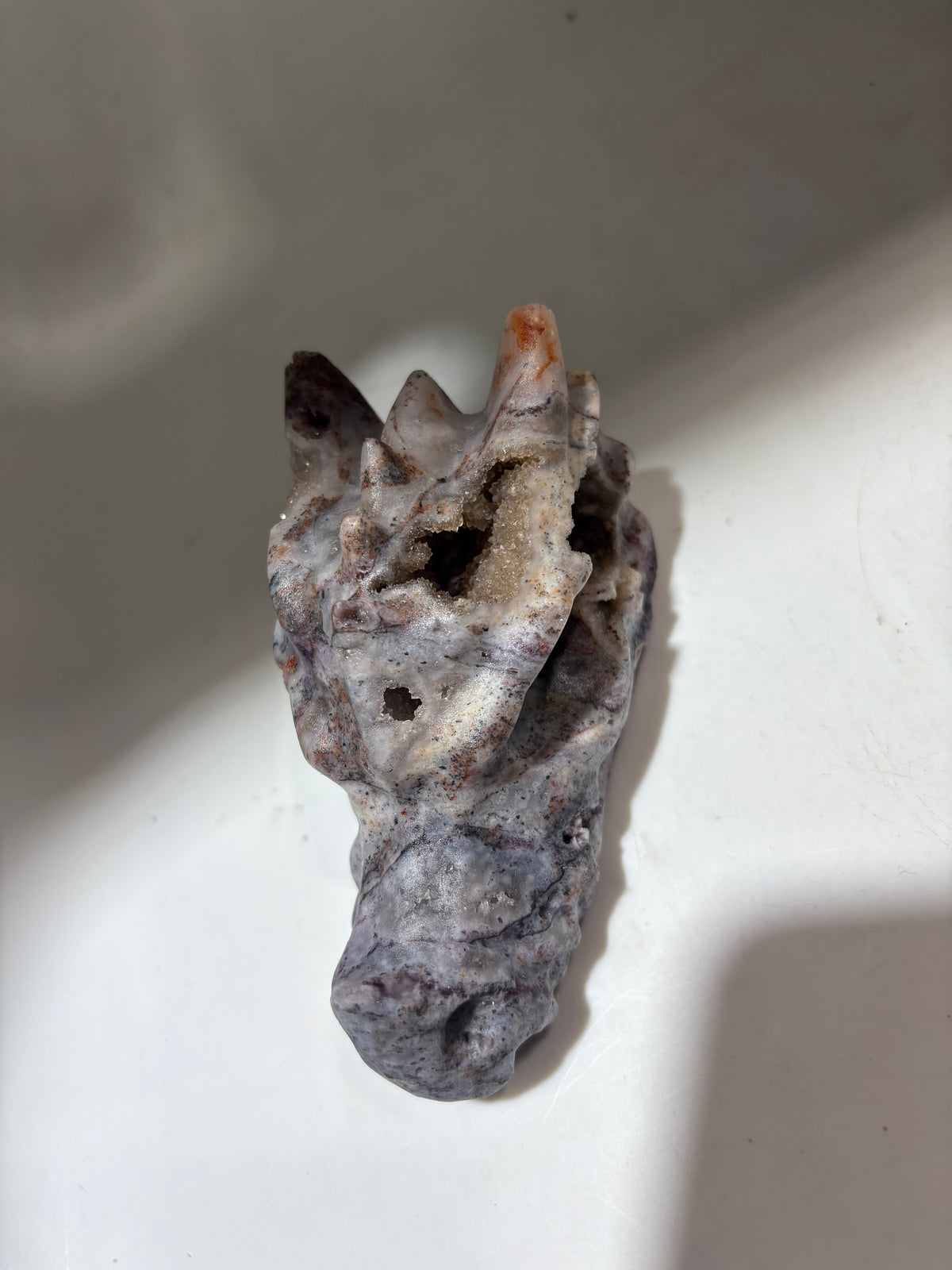 Celestial Sphalerite Dragon Head – Star Map Crystal Sculpture, Constellation-Inspired Fantasy Decor