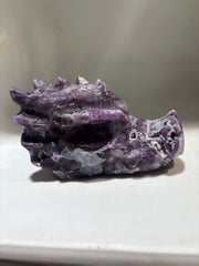 Celestial Sphalerite Dragon Head – Star Map Crystal Sculpture, Constellation-Inspired Fantasy Decor