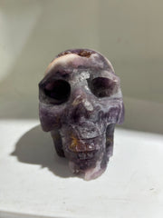 Mystic Veil Fluorite Crystal Skull with Striking Natural Bands