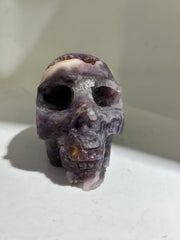Mystic Veil Fluorite Crystal Skull with Striking Natural Bands