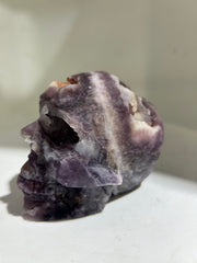 Mystic Veil Fluorite Crystal Skull with Striking Natural Bands
