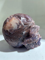 Twilight Veil Fluorite Skull – Unique Crystal Art Sculpture