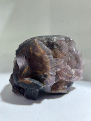 Obsidian Veins Fluorite Skull – Raw Crystal Art Sculpture