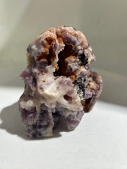 Raw Fluorite Skull | Unique Crystal Skull Sculpture with Earthy Accents