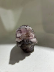 Fluorite Skull with Feathered Wings | Raw Crystal Art Sculpture | Unique Gothic Decor