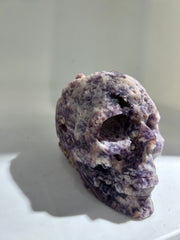 Raw Fluorite Skull Sculpture | Hand-Carved Natural Crystal Art | Unique Mineral Decor