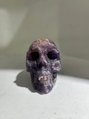 Fluorite Skull | Unique Raw Crystal Sculpture | Artistic Mineral Decor