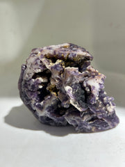 Raw Fluorite Skull Sculpture | Hand-Carved Natural Crystal Art