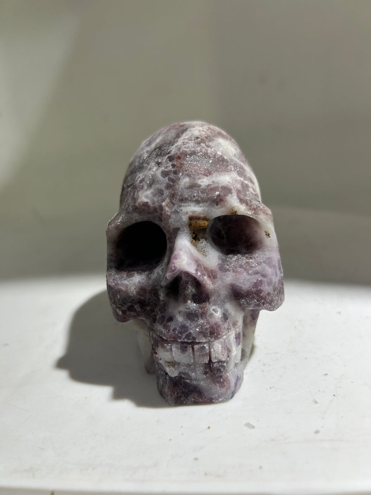 Fluorite Skull | Natural Crystal Sculpture | Unique Artisan Mineral Decor