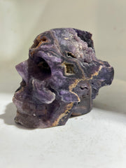 Raw Fluorite Skull | Unique Crystal Sculpture | Natural Mineral Art Decor