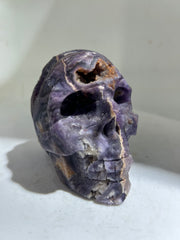 Raw Fluorite Skull | Unique Crystal Sculpture | Natural Mineral Art Decor