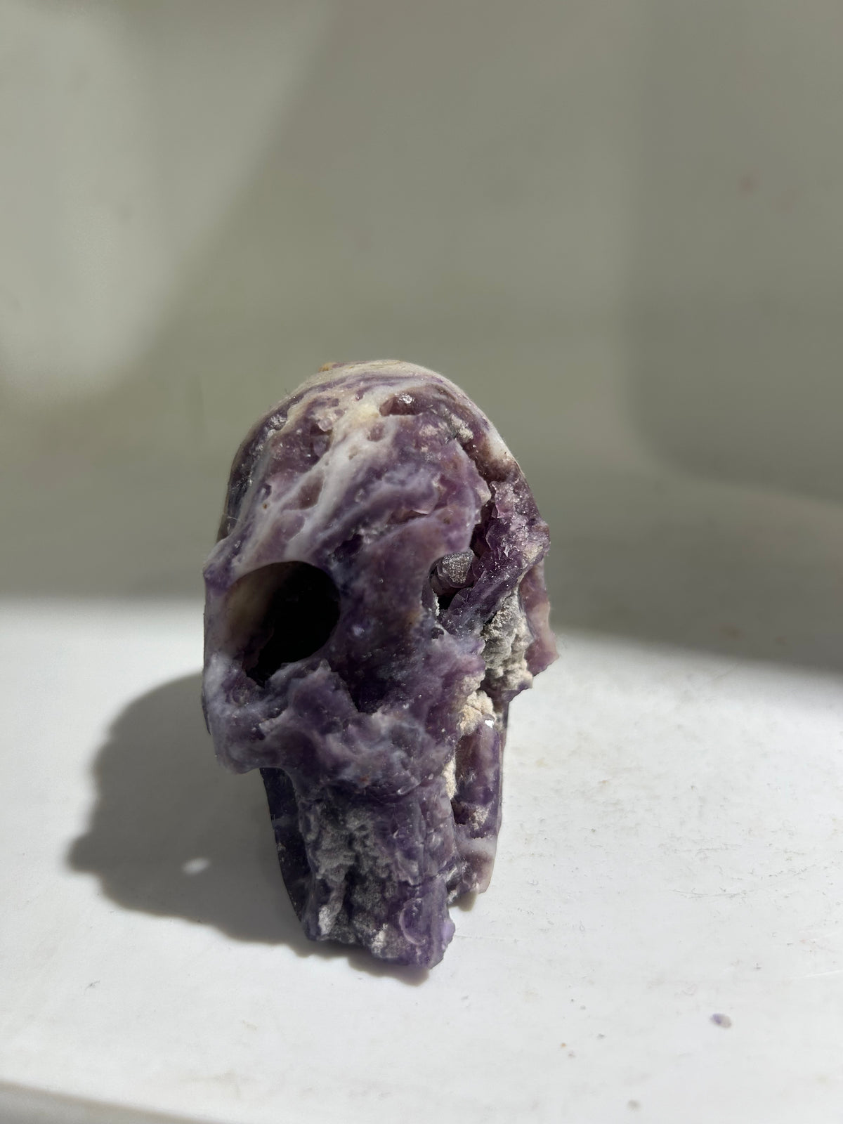 Raw Fluorite Skull | Natural Crystal Art Sculpture | Unique Gothic Decor